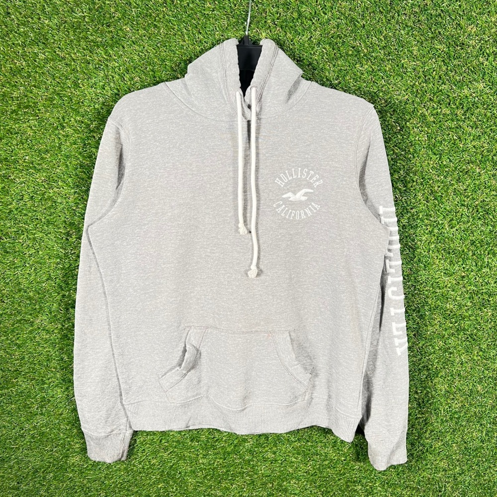 Hollister California Gray Hoodie Sweatshirt Pullover Long‎ Sleeve Men's Medium